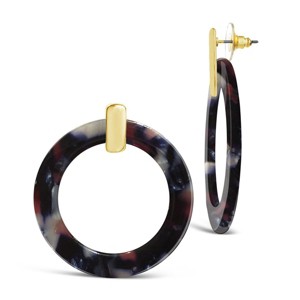 SHINE by Sterling Forever 1.25" Circle Resin Stud Drop Earrings - 1 of 4