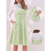 INSPIRE CHIC Women's Sleeveless Square Neck Plaid A-Line Pinafore Overall Tweed Dresses - 2 of 4
