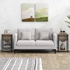 Costway 1/2 PCS Nightstand 3-Tier End Table with Charging Station USB Ports & Power Outlets Grey & Black - 2 of 4