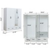 Keloyid White Wood 62.99 in. Armoire with 4 Drawers, 3 Shelves and Hanging Rails - 2 of 4