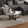 HOMLUX Oval Coffee Table 2-Tier Living Room Center Table with Open Shelf Storage, Wood Finish - 2 of 4