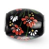 Black Bow Jewelry Fenton Sterling Silver Ebony Bouquet Large Glass Bead Charm - 3 of 4