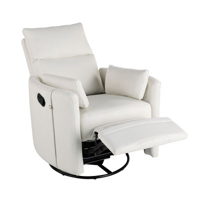 NicBex Linen Glider Rocking Chair,Upholstered Swivel Recliner Chairs with High Backrest,Modern Rocking Chair,Nursing Chair for Bedroom