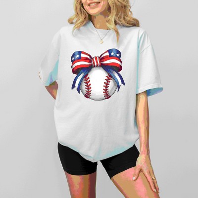 Simply Sage Market Coquette Patriotic Baseball Garment Dyed Tee