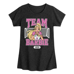 Girls' - Barbie - Team Barbie Soccer- Girls Fitted Short Sleeve Graphic T-Shirt Fitted Short Sleeve Graphic T-Shirt - 1 of 4