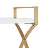 Kate and Laurel Arietta Rectangle MDF Accent Shelf, 18x7x28, Gold and White - 4 of 4