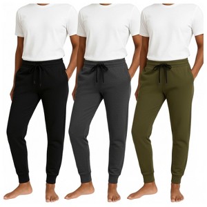 Women's 3 Pack Ultra Soft Fleece Pocket Joggers - Cozy, Comfortable & Stylish - 1 of 4