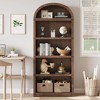 71.65" Arched Farmhouse Bookcase, 5-Tier Tall Wooden Bookshelf for Living Room, Office & Bedroom Display - 3 of 4