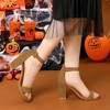 Allegra K Women's Back to College Open Toe Ankle Strap Chunky Heel Sandals - 2 of 4