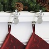 Original MantleClip 2ct Snowman Silver Christmas Stocking Holder - image 2 of 2