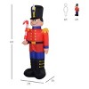 6ft Christmas Inflatable Nutcracker Toy Soldier with Candy Cane, Outdoor Blow-Up Yard Decoration with LED Lights Display - 3 of 4
