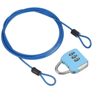 Unique Bargains Double Loop Luggage Security Steel Cable with 3-Digit Combination Lock - 1 of 4