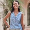 Women's Blue V-Neck Button Sleeveless Top - Cupshe - 4 of 4