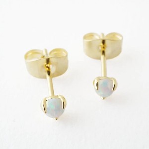 Mini Opal Orb Solitaire Studs in Gold, Rose Gold, Silver - Honeycat - 1 of 4