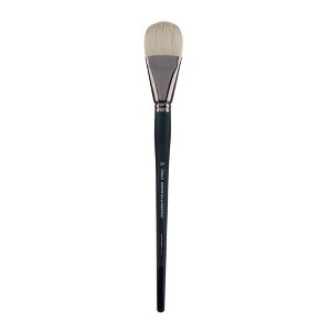 Creative Mark Imperial Professional Chungking Hog Bristle Brush - Filbert , Handmade Long Handle Oil Paint Brushes for Artists, Nickel-Plated Brass - 1 of 4