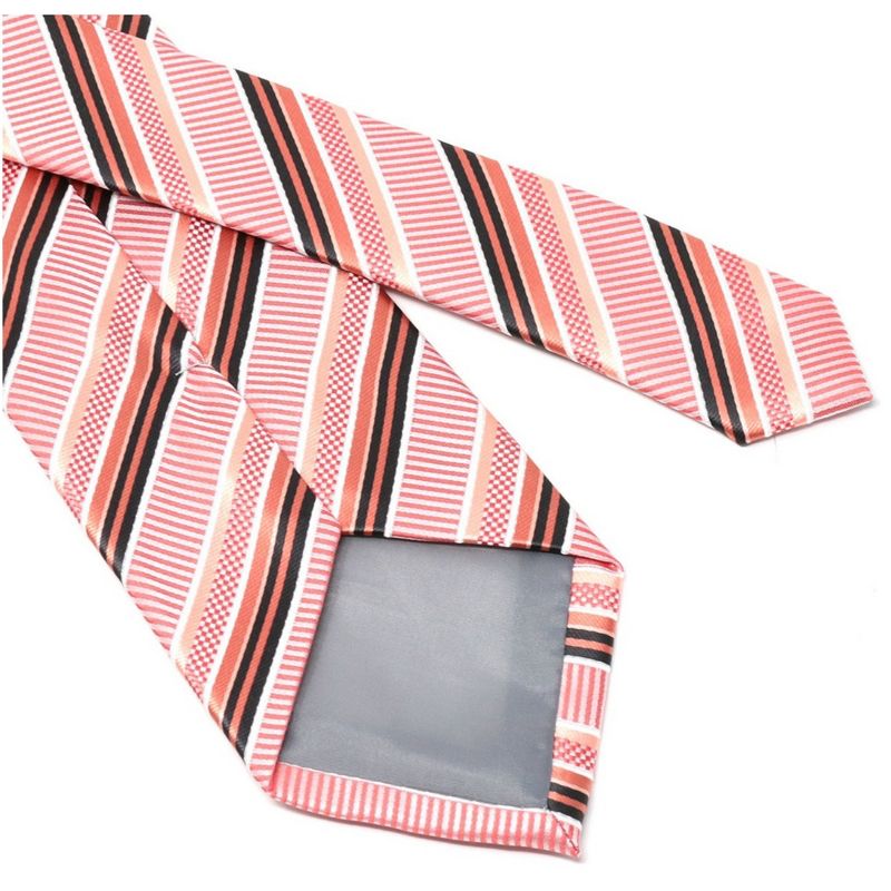 Men's Diagonal Stripe Micro Fiber Poly Woven Regular Neck Tie, 4 of 5