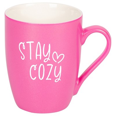 Elanze Designs Stay Cozy Princess Pink 10 ounce New Bone China Coffee Cup Mug