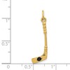 Black Bow Jewelry 14k Yellow Gold and Black Enamel 3D Hockey Stick and Puck Pendant - 4 of 4