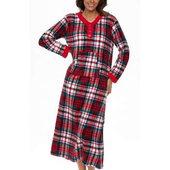 Women's Soft Warm Fleece Nightgown, Long Kaftan with Pockets for Winter