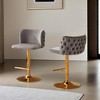 2 Pcs Velvet Upholstered Bar Stool 360° Swivel Bar Stool, Counter Height Bar Stool with Base for Home Bar - Leovsnove - 3 of 4
