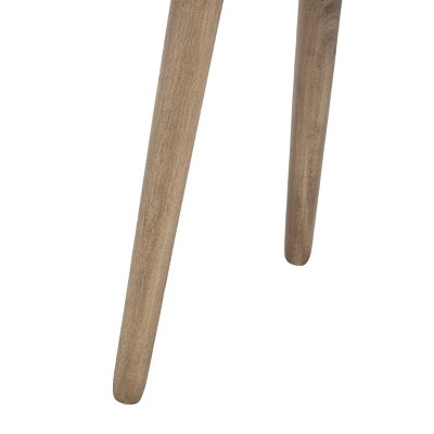 Hygge-Inspired Desert Brown Round Pine Accent Table