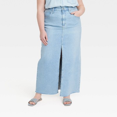 Women's High-Rise Denim Maxi Skirt - Universal Thread™