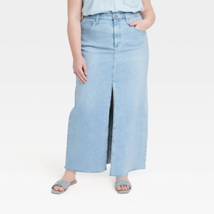 Women's High-Rise Denim Maxi Skirt - Universal Thread™ - 1 of 3