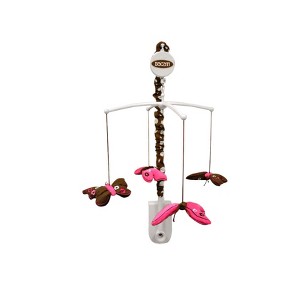 Bacati - Butterflies pink/chocolate Musical Mobile - 1 of 4