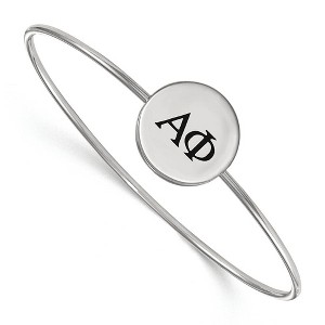Black Bow Jewelry Sterling Silver Alpha Phi Greek Life Bangle Bracelet 7 Inch - 1 of 3