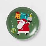 Yiffy Gu 8.5" Stoneware Santa with Gifts Appetizer Plate Green - Wondershop™