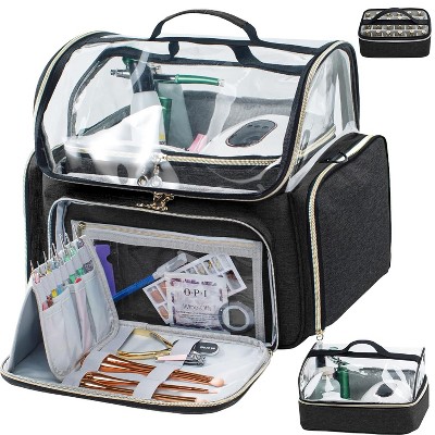 Paaaawaters Large Travel Makeup Bag & Nail Polish Organizer Holds 80 Bottles (15ml-0.5 fl.oz), Nail Polish Storage