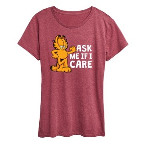 Women's - Garfield - Ask Me If I Care Short Sleeve Graphic T-Shirt - 1 of 4