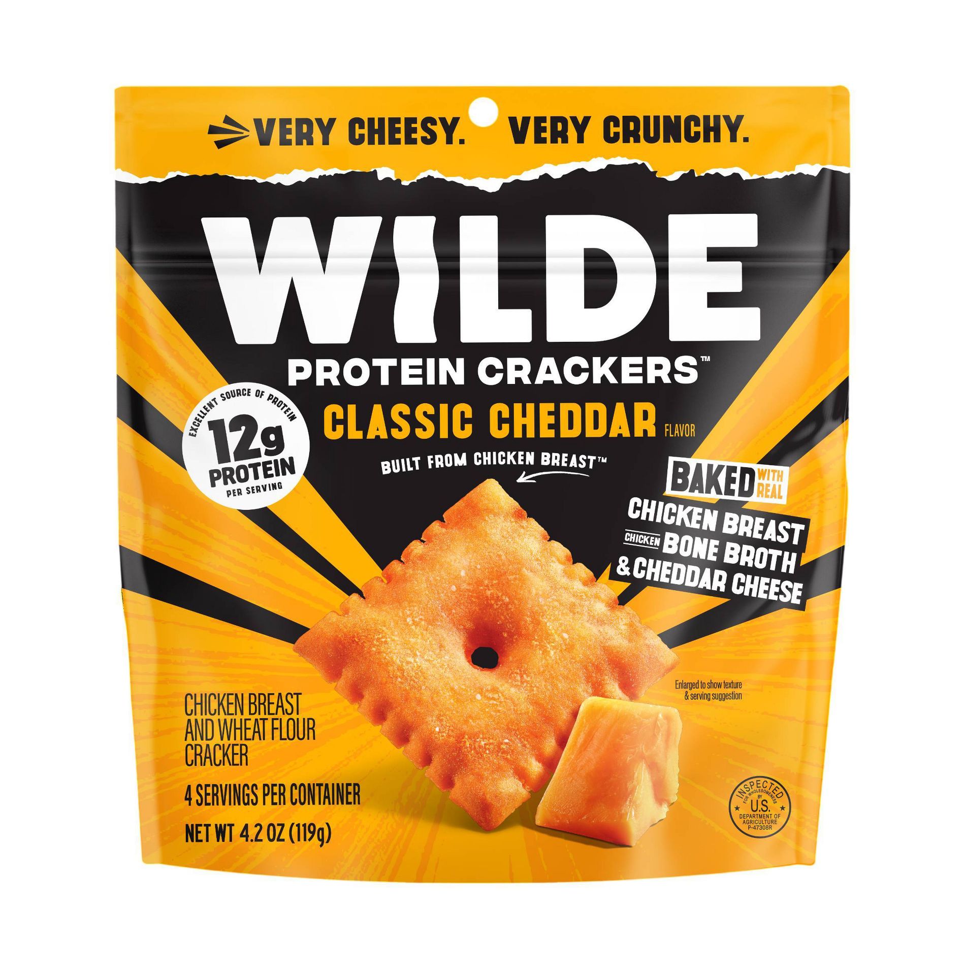 WILDE Original Cheddar Cheese Protein Crackers - 4.2oz