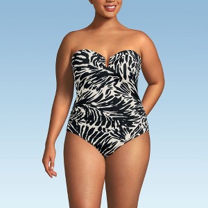 Lands' End Women's Slender Suit Tummy Control U-Wire Bandeau One Piece Swimsuit - 1 of 4