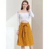 Allegra K Women's Printed Belted Elastic High Waist Vintage A-Line Midi Skirt - 4 of 4