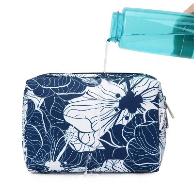 Narwey Cute Floral Makeup Bag Travel Cosmetic Bag Organizer Toiletry Bag