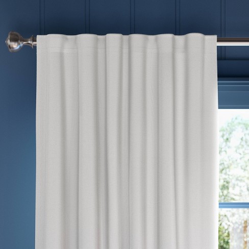 1pc 50x63 Blackout Block Striped Window Curtain Panel White/beige -  Threshold™ : Target