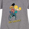 Girls' - Hey Arnold! - Arnold and Gerold Bike Graphic Short Sleeve Fleece Dress - 2 of 4