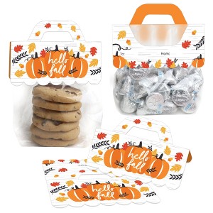 Big Dot of Happiness Fall Pumpkin - DIY Halloween or Thanksgiving Party Clear Goodie Favor Bag Labels - Candy Bags with Toppers - Set of 24 - 1 of 4