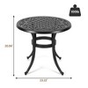 Garvee Patio Bistro Table, Cast Aluminum Round Outdoor Table, Bistro Table with Umbrella Hole, for Poolside, Deck, Porch, Garden, Balcony, Black - 2 of 4