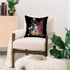 16"x16" Laura Jane Kirton Dahlias and Gladiolus Bouquet Square Throw Pillow Black - Deny Designs - image 2 of 4