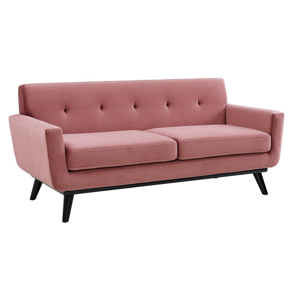 Photos - Sofa Modway Engage Performance Velvet Loveseat Dusty Rose  