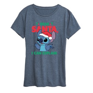 Women's - Lilo and Stitch - Dear Santa I Can Explain Christmas Short Sleeve Graphic T-Shirt - 1 of 4