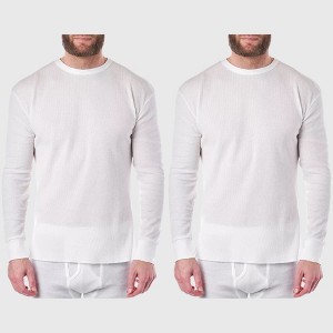 Alpine Swiss Mens Thermal Long Sleeve Top Underwear Crew Neck Shirt Waffle Knit Henley Base Layer - 1 of 4