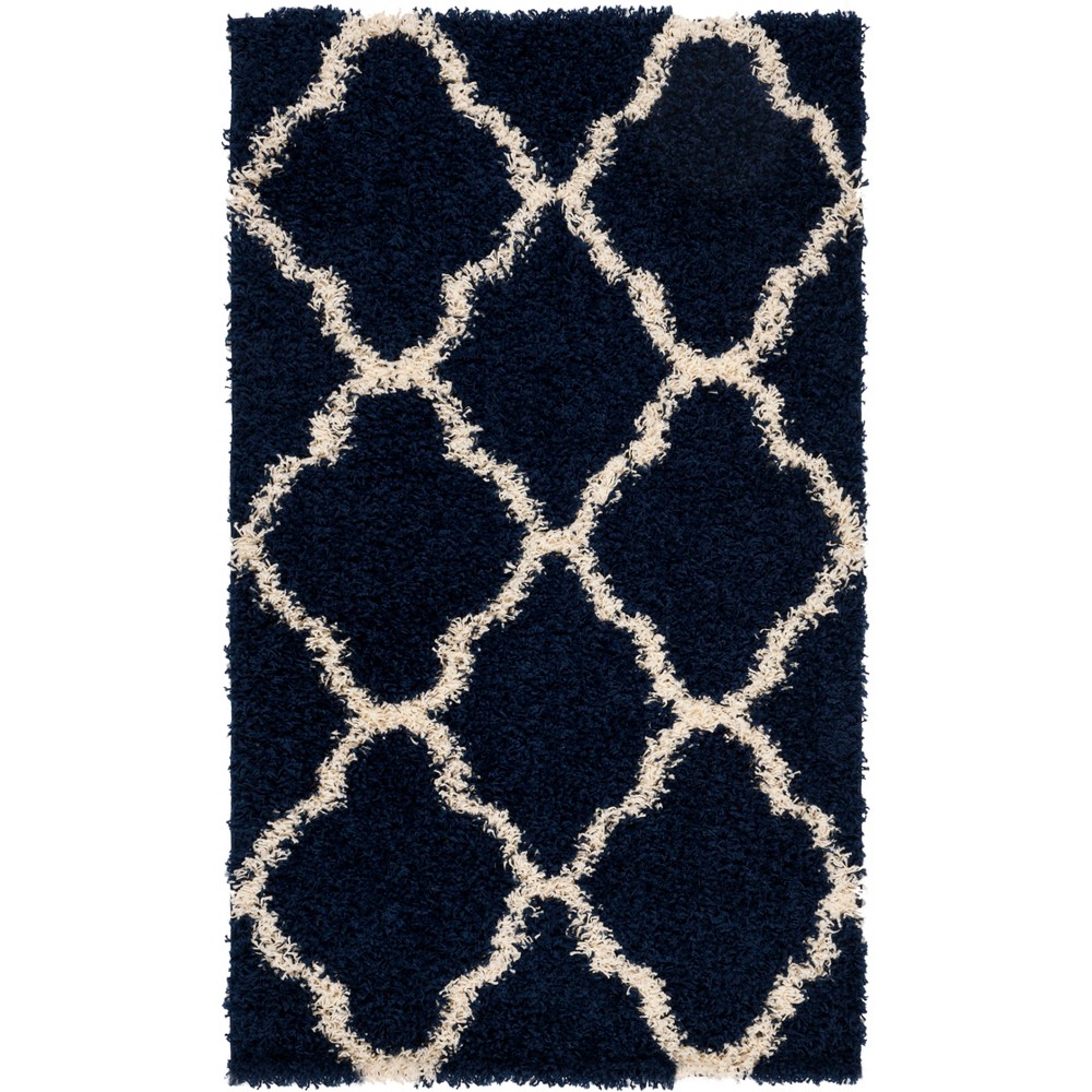 4'x6' Quatrefoil Design Loomed Area Rug Navy/Ivory - Safavieh