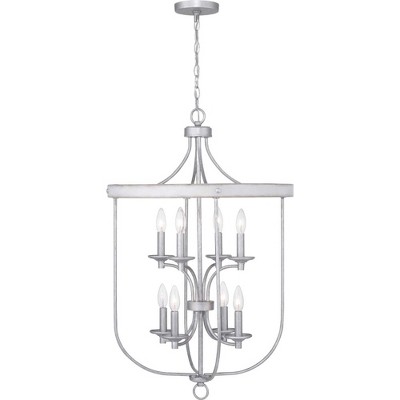 Gulliver 21" Galvanized and Antique White 8-Light Foyer Pendant