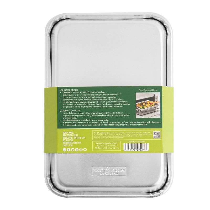 Nordic Ware Naturals 2pc Aluminum Eighth Sheet Set Silver, 4 of 9