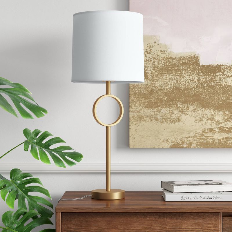 Large Metal Ring Table Lamp (Includes LED Light Bulb) Brass - Threshold&#8482;, 3 of 6