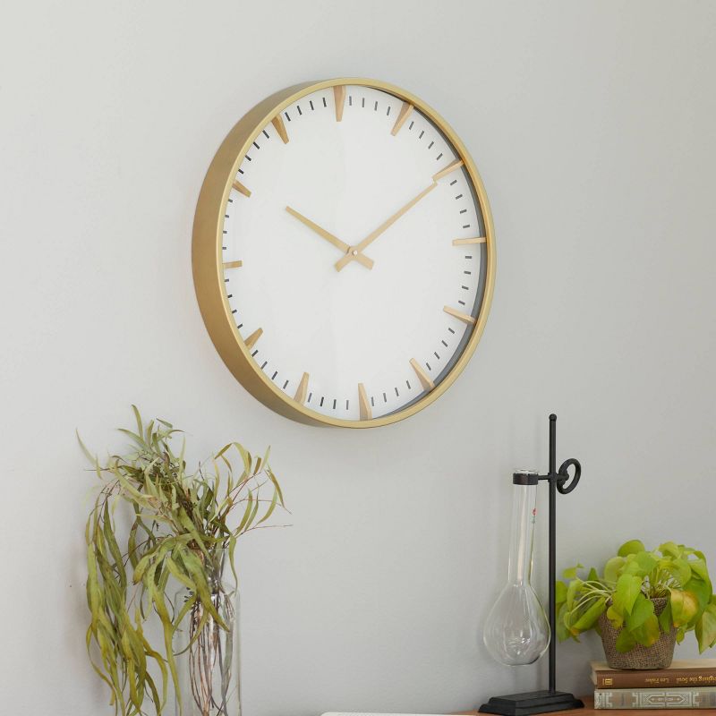 20"x20" Glass Wall Clock with Gold Accents - CosmoLiving by Cosmopolitan, 2 of 8