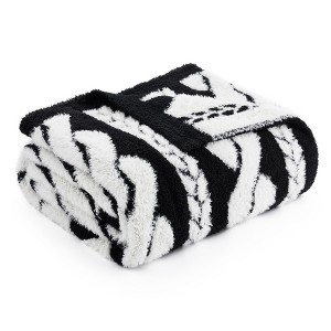 Amelie Home Reversible Plush Knit Throw Blanket - Soft & Cozy Feather Yarn Design - 1 of 4